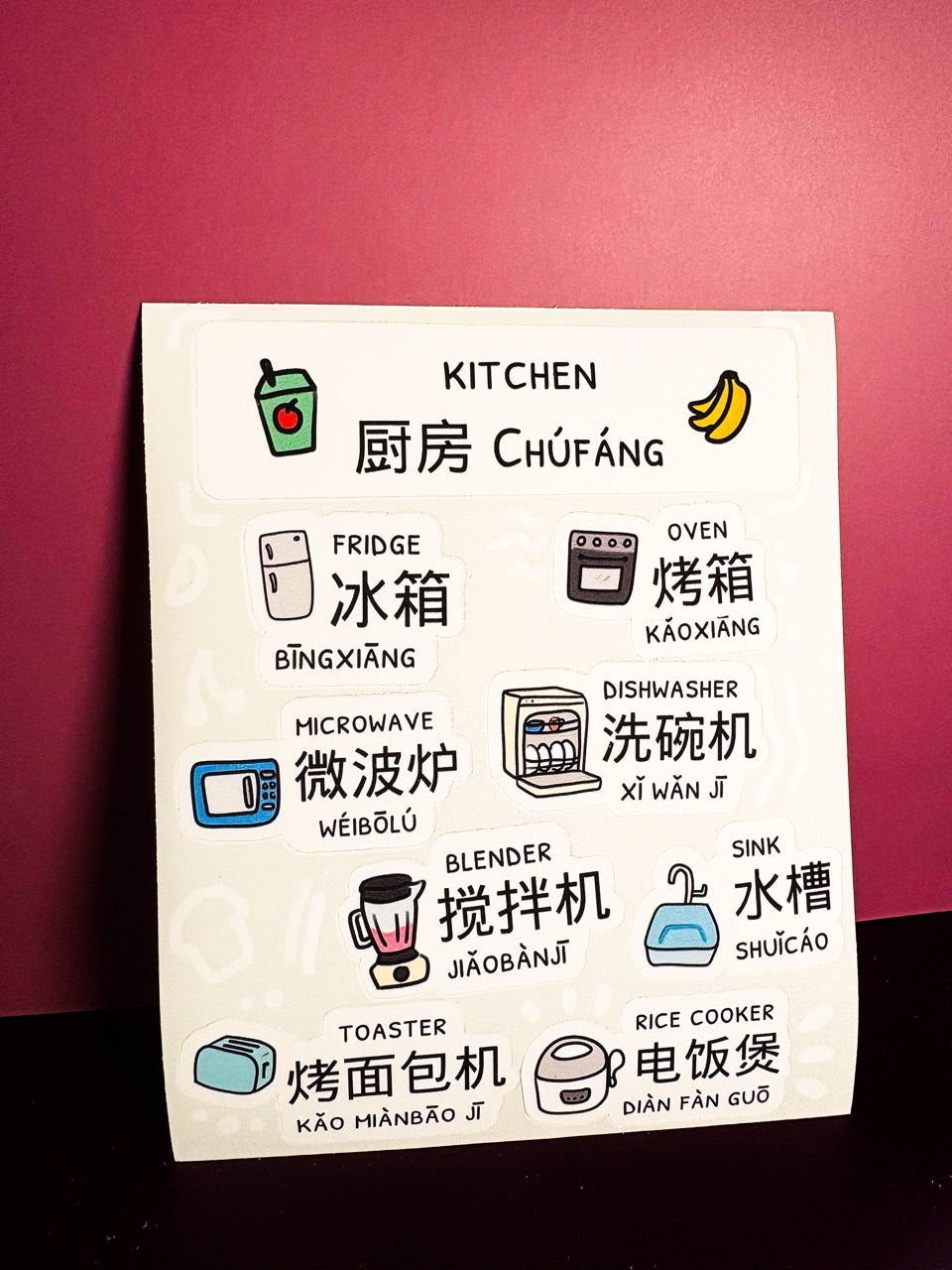 Kitchen Sticker Set (Mandarin)